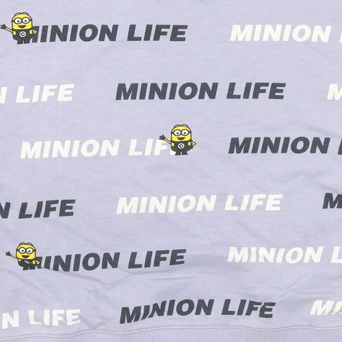 Minions Womens Purple Cotton Pullover Sweatshirt Size M Pullover - Despicable Me Minion Life