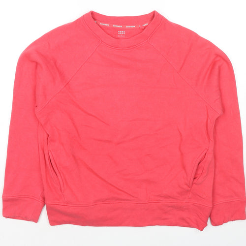 GOODMOVE Womens Pink Cotton Pullover Sweatshirt Size 10 Pullover - Pockets