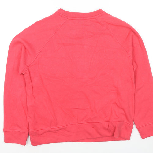 GOODMOVE Womens Pink Cotton Pullover Sweatshirt Size 10 Pullover - Pockets