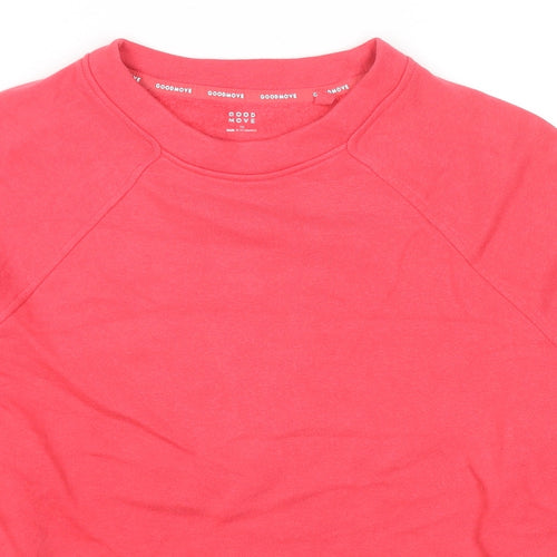 GOODMOVE Womens Pink Cotton Pullover Sweatshirt Size 10 Pullover - Pockets