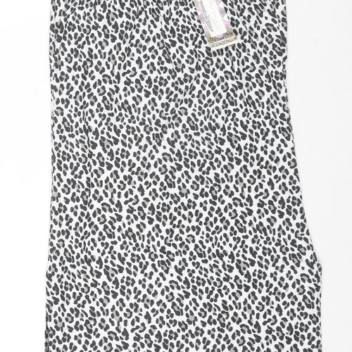 Boohoo Womens Multicoloured Animal Print Cotton Tank Dress Size 10 V-Neck Pullover - Side Slit(s)