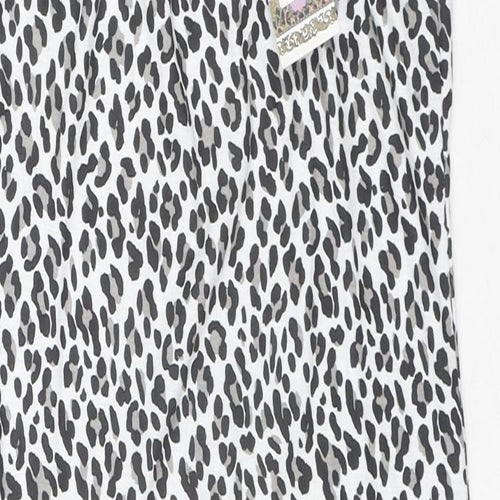 Boohoo Womens Multicoloured Animal Print Cotton Tank Dress Size 10 V-Neck Pullover - Side Slit(s)