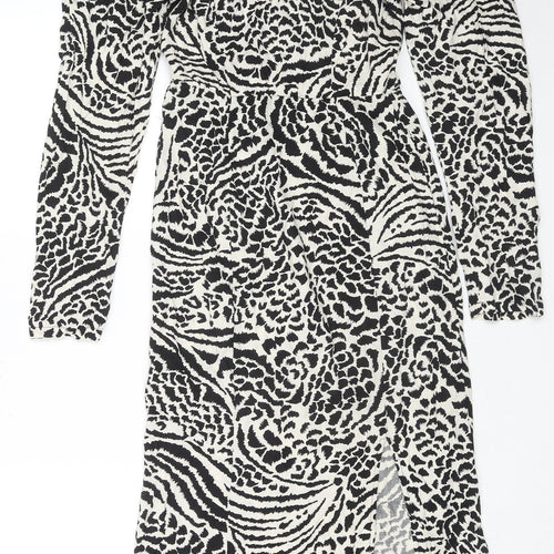Miss Selfridge Womens Black Viscose A-Line Size 4 Off the Shoulder Pullover - Side Slit(s)