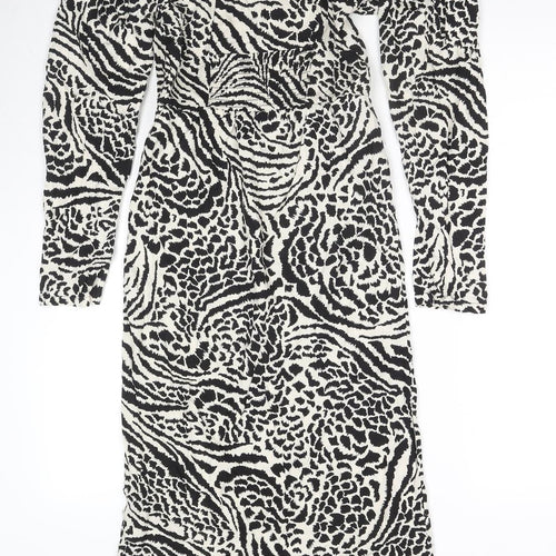 Miss Selfridge Womens Black Viscose A-Line Size 4 Off the Shoulder Pullover - Side Slit(s)