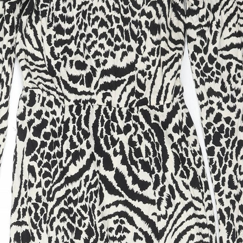 Miss Selfridge Womens Black Viscose A-Line Size 4 Off the Shoulder Pullover - Side Slit(s)