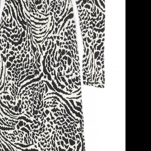 Miss Selfridge Womens Black Viscose A-Line Size 4 Off the Shoulder Pullover - Side Slit(s)