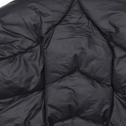 River Island Womens Black Puffer Jacket Coat Size 10 Snap