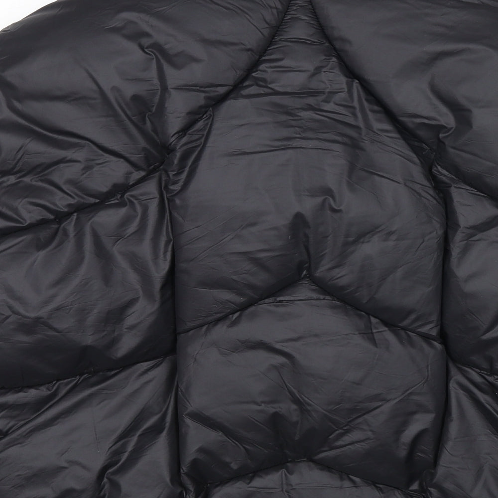 River Island Womens Black Puffer Jacket Coat Size 10 Snap