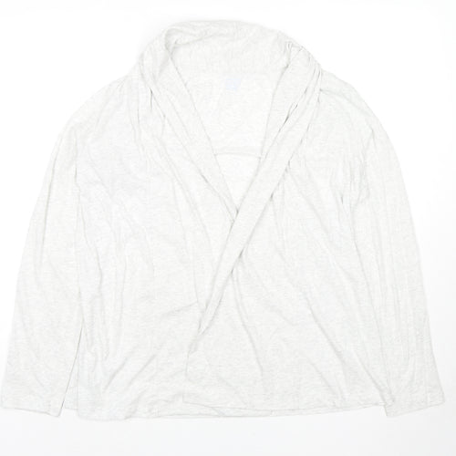 Lands' End Womens Grey Cotton Kimono T-Shirt Size M V-Neck