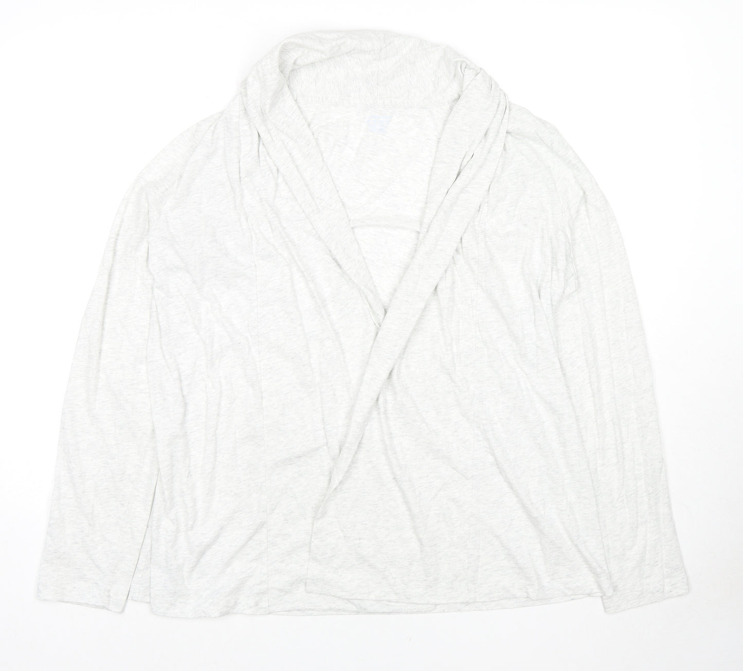 Lands' End Womens Grey Cotton Kimono T-Shirt Size M V-Neck