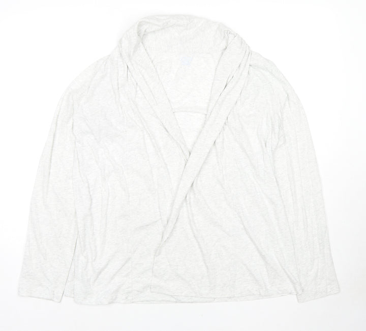 Lands' End Womens Grey Cotton Kimono T-Shirt Size M V-Neck