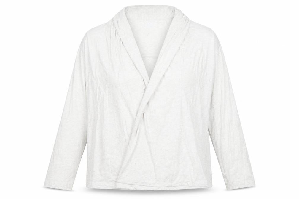 Lands' End Womens Grey Cotton Kimono T-Shirt Size M V-Neck
