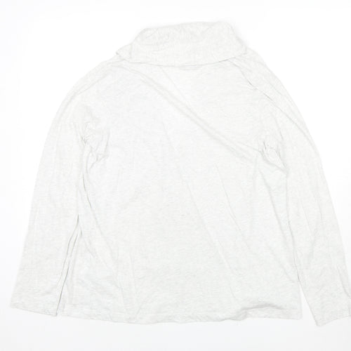 Lands' End Womens Grey Cotton Kimono T-Shirt Size M V-Neck