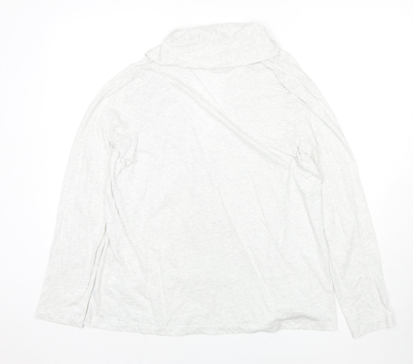 Lands' End Womens Grey Cotton Kimono T-Shirt Size M V-Neck