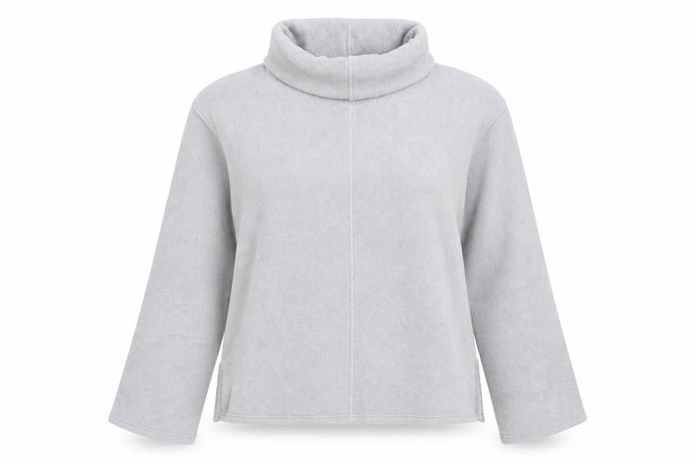 Front view of Rosie women’s grey polyester pullover sweatshirt, size M, pullover