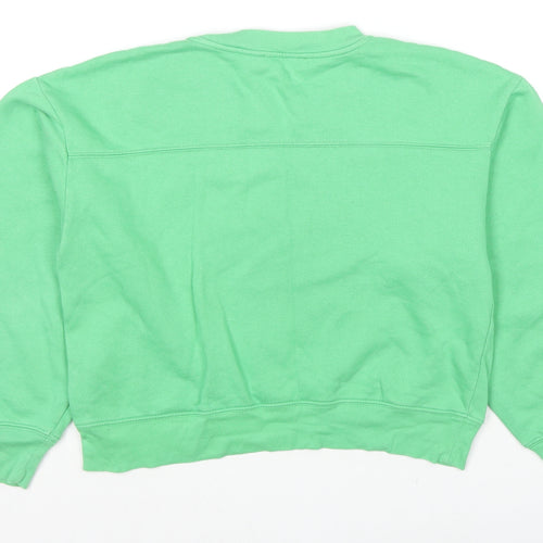 Zara Womens Green Cotton Pullover Hoodie Size S Pullover