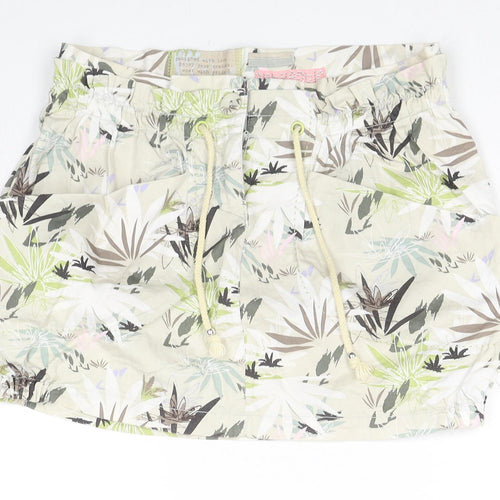 Combat Womens Multicoloured Geometric Cotton Mini Skirt Size 8 Zip