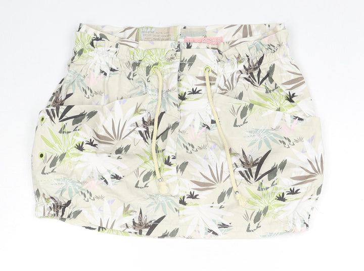 Combat Womens Multicoloured Geometric Cotton Mini Skirt Size 8 Zip