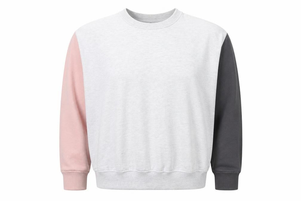 Front view of New Look women’s grey colourblock cotton pullover sweatshirt, size S, pullover