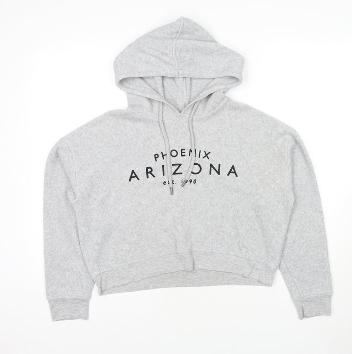 Topshop Womens Grey Polyester Pullover Hoodie Size 8 Pullover - Arizona