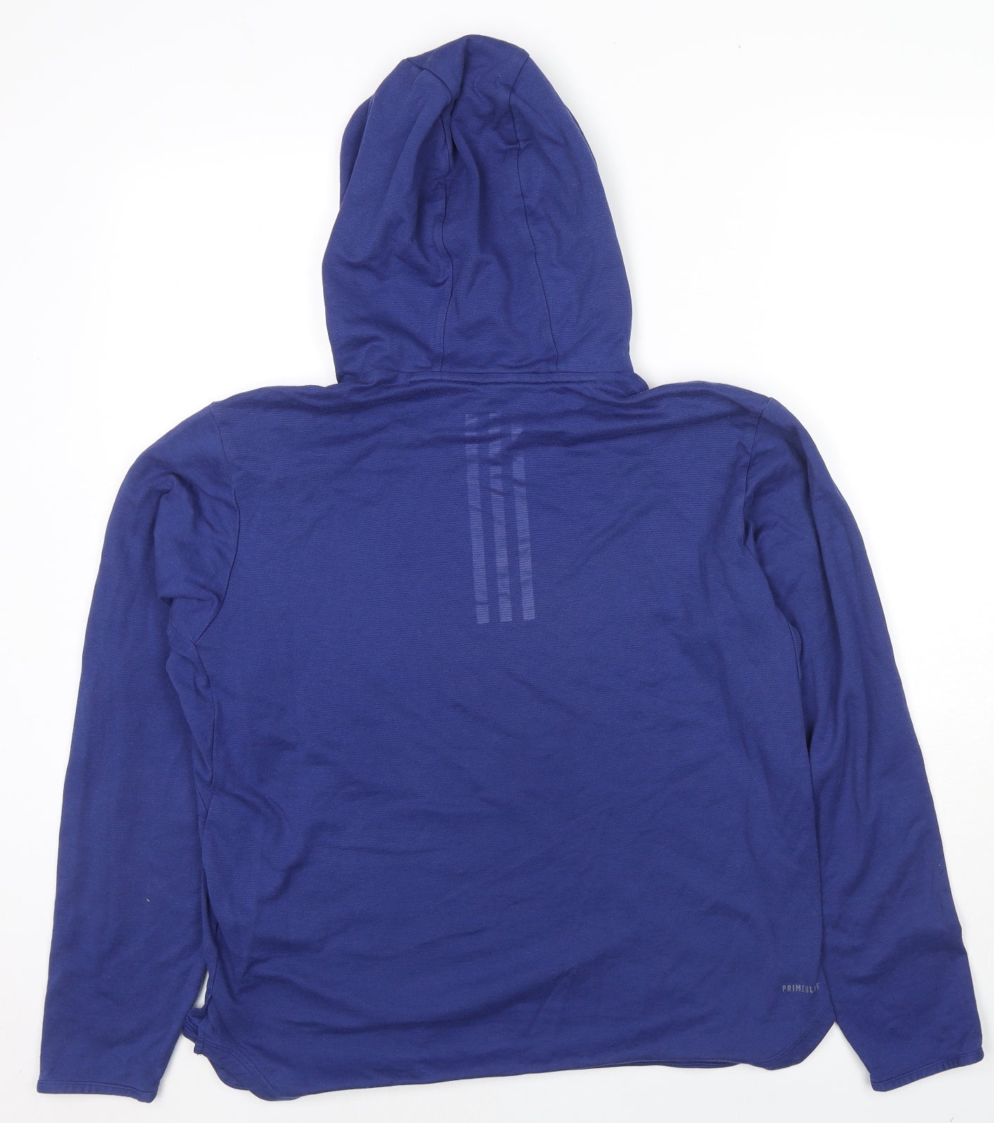 adidas Mens Blue Cotton Pullover Hoodie Size M - Logo