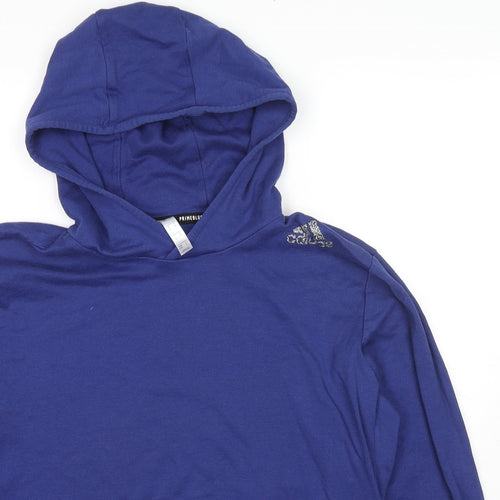 adidas Mens Blue Cotton Pullover Hoodie Size M - Logo