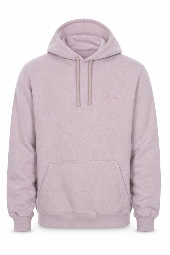 Front view of BDG men’s purple cotton pullover hoodie, size XS
