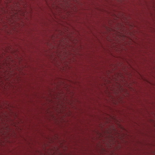 White Stuff Womens Red Floral Viscose Basic Blouse Size 16 Round Neck