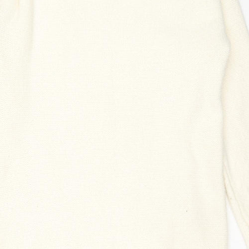 Studio Womens White Round Neck Acrylic Tunic Jumper Size 8 - Size 8-10
