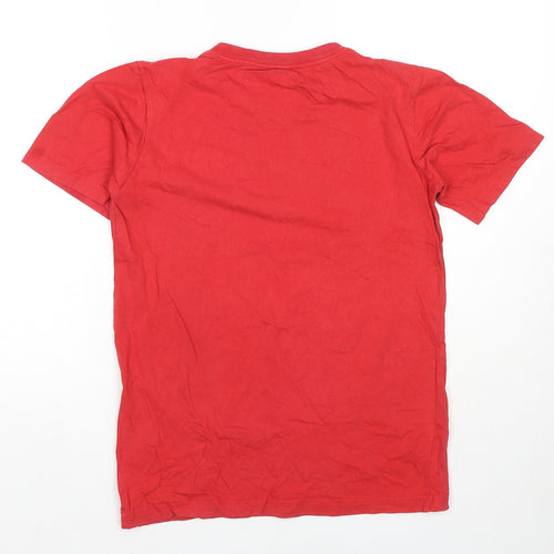 Levi's Boys Red Cotton Basic T-Shirt Size 16 Years Round Neck Pullover - Logo