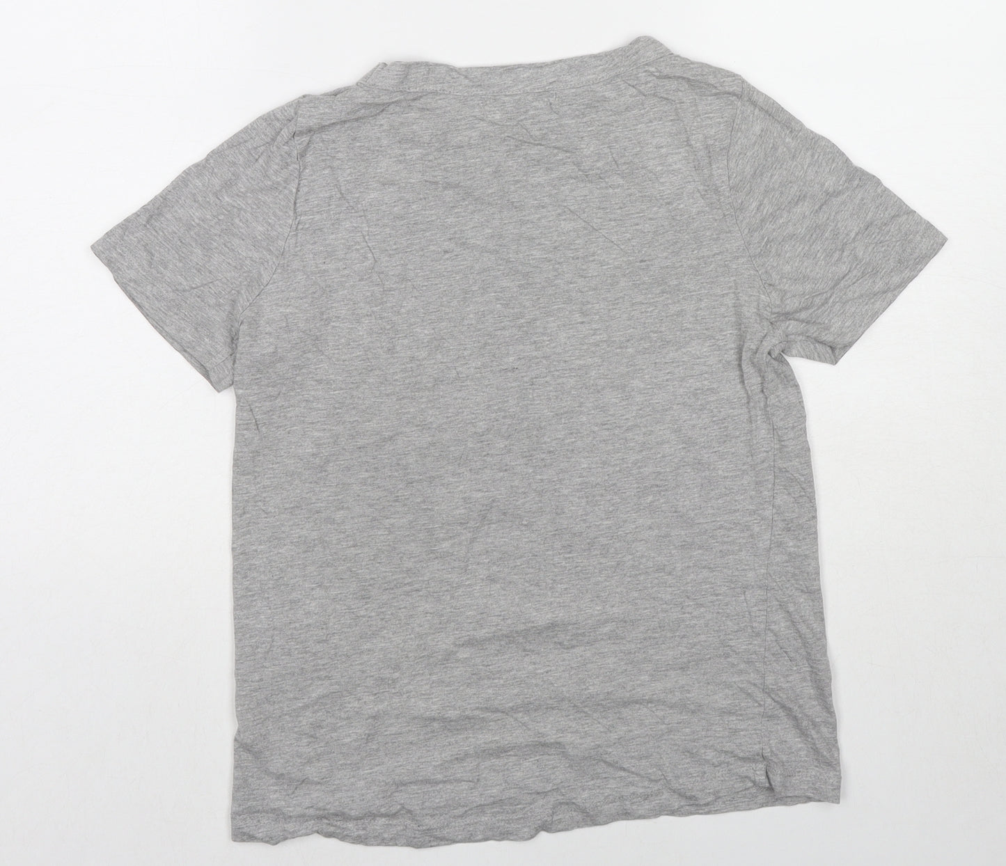 Sfera Womens Grey Polyester Basic T-Shirt Size S Round Neck - Beaded Detail