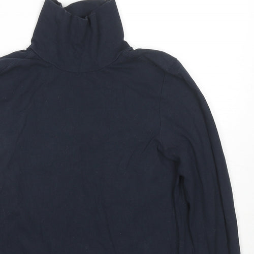 Slazenger Womens Blue Cotton Basic T-Shirt Size 10 High Neck