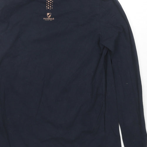 Slazenger Womens Blue Cotton Basic T-Shirt Size 10 High Neck
