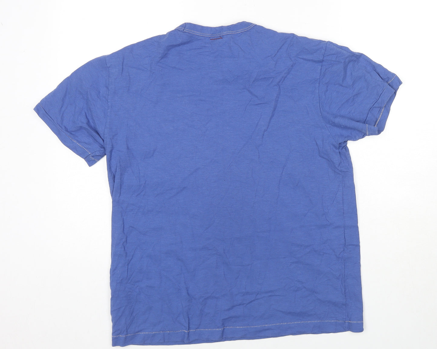 Champion Mens Blue Cotton T-Shirt Size M Round Neck