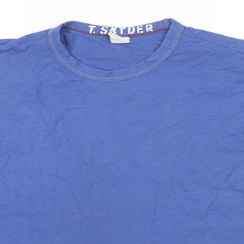 Champion Mens Blue Cotton T-Shirt Size M Round Neck