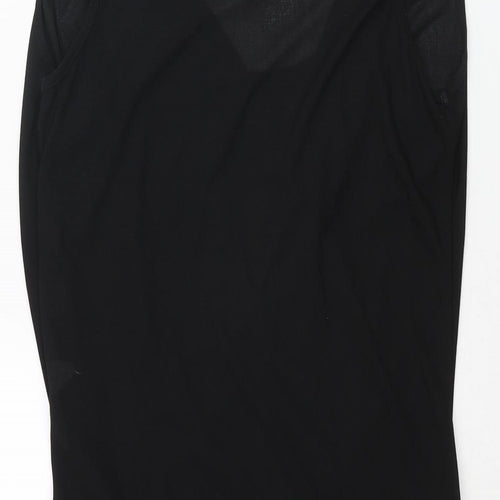 River Island Womens Black Polyester Tunic Blouse Size 10 V-Neck - Layered Wrap Style