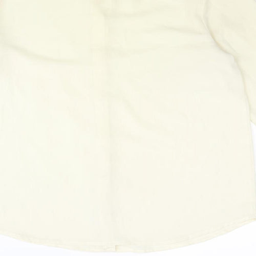 FOREVER 21 Womens Yellow Polyester Basic Blouse Size M Collared - Sequin Collar