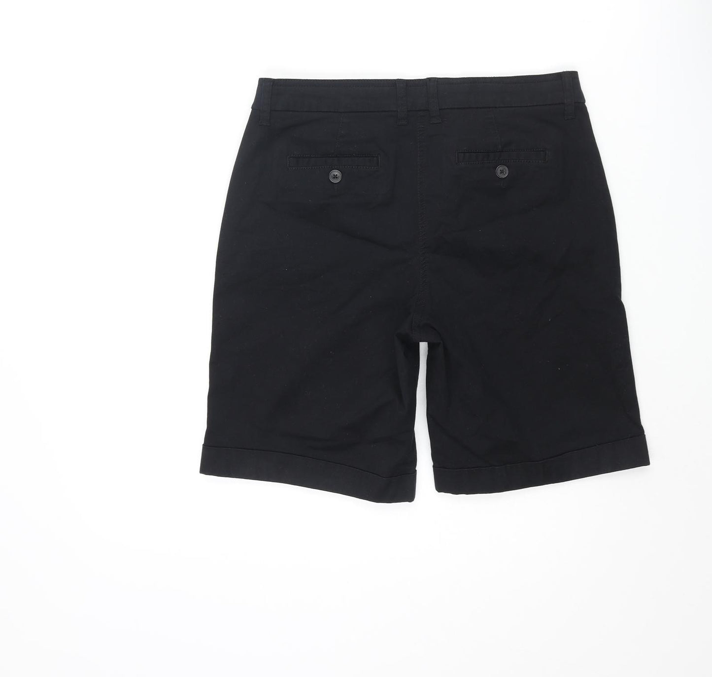 Boden Womens Black Cotton Chino Shorts Size 8 L8 in Regular Zip