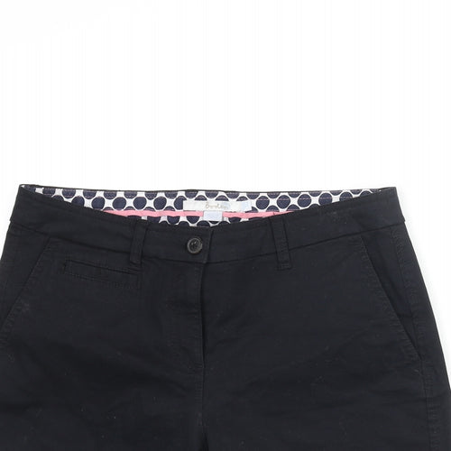 Boden Womens Black Cotton Chino Shorts Size 8 L8 in Regular Zip