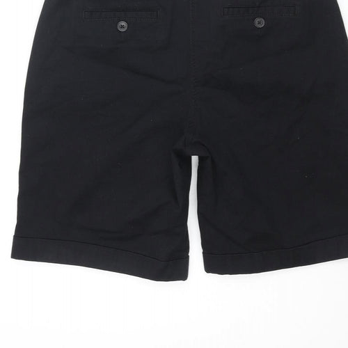 Boden Womens Black Cotton Chino Shorts Size 8 L8 in Regular Zip
