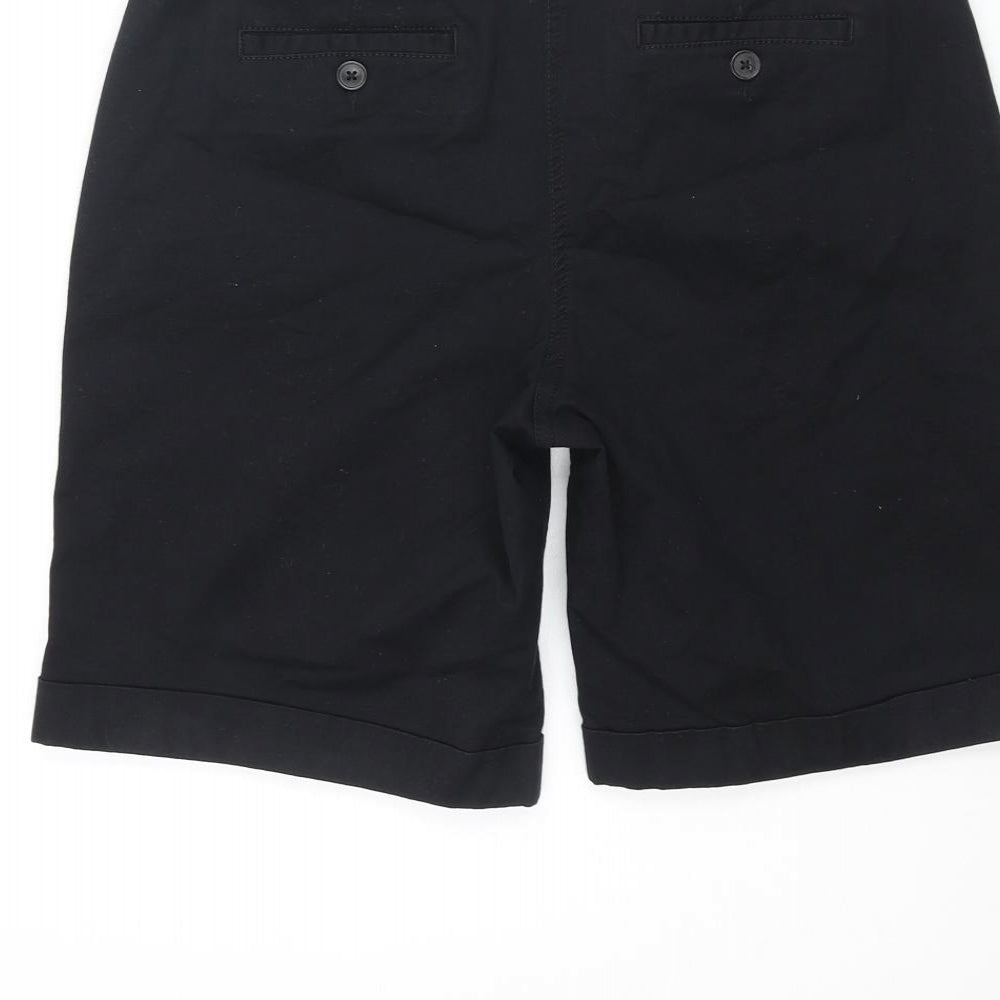 Boden Womens Black Cotton Chino Shorts Size 8 L8 in Regular Zip