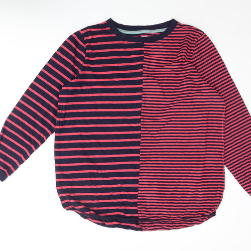 White Stuff Womens Blue Striped Cotton Basic Blouse Size 22 Round Neck