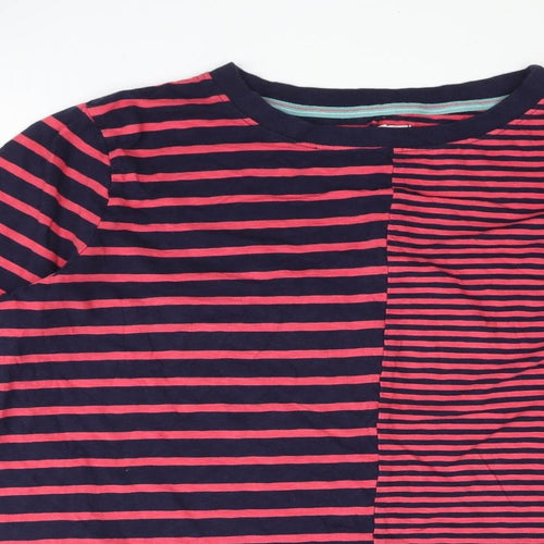 White Stuff Womens Blue Striped Cotton Basic Blouse Size 22 Round Neck