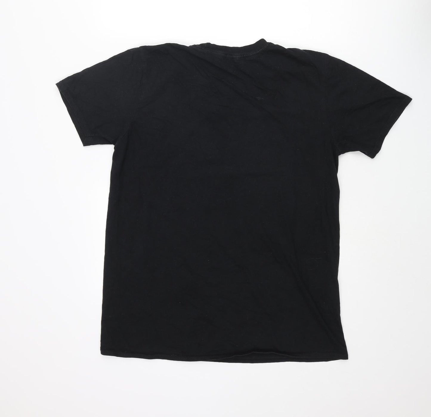 PRETTYLITTLETHING Womens Black Polyester Basic T-Shirt Size M Round Neck - Wanderer Road Print