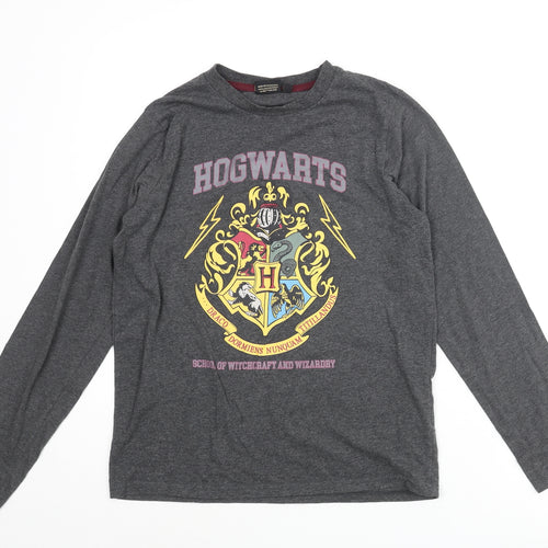 Harry Potter Girls Grey Solid Polyester Top Pyjama Top Size 12-13 Years Pullover - Hogwarts Crest Print