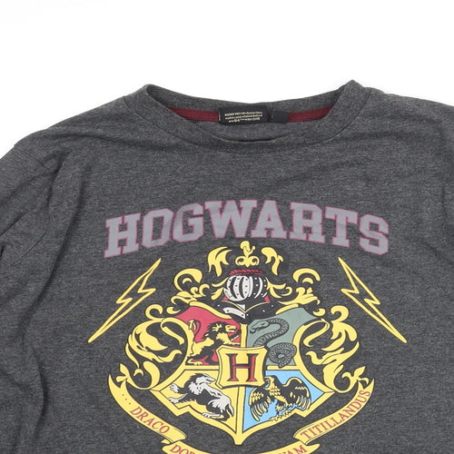 Harry Potter Girls Grey Solid Polyester Top Pyjama Top Size 12-13 Years Pullover - Hogwarts Crest Print