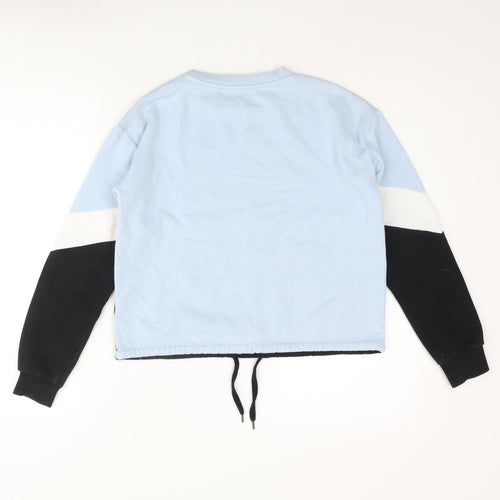H&M Girls Multicoloured Colourblock Cotton Pullover Sweatshirt Size 11-12 Years Pullover - New York Drawstring