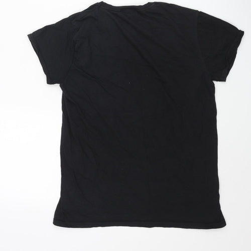Nike Womens Black Cotton Basic T-Shirt Size S Round Neck - Nike Air Trainer Print