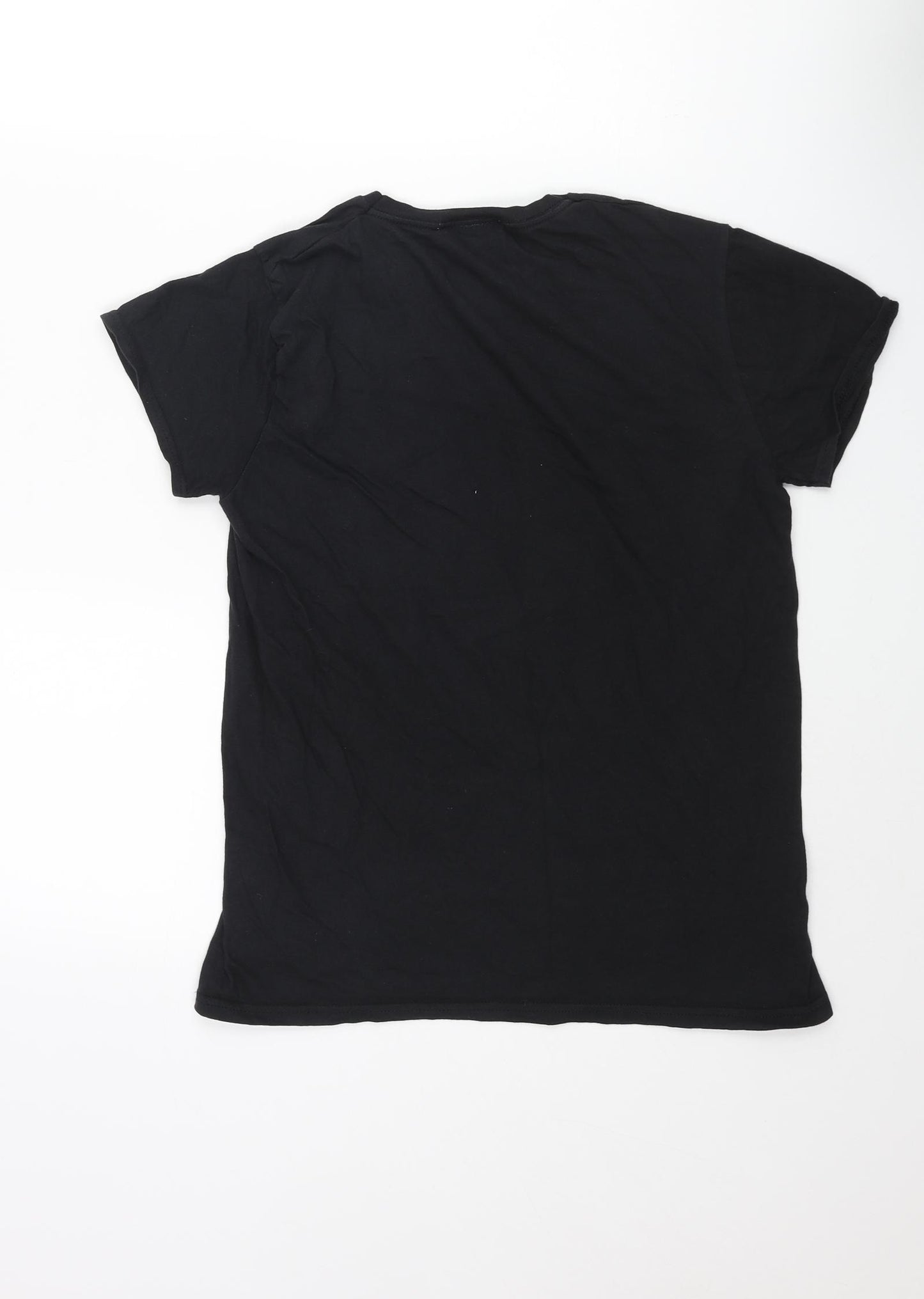 Nike Womens Black Cotton Basic T-Shirt Size S Round Neck - Nike Air Trainer Print