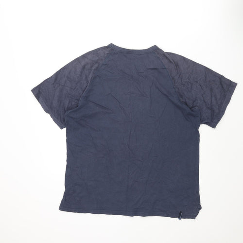 DKNY Mens Blue Cotton T-Shirt Size L Round Neck - 17